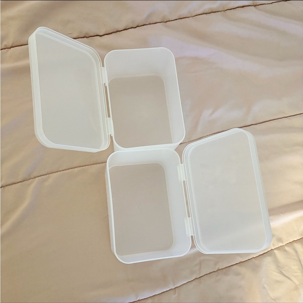 Daiso Japanese Frosted Small Minimalistic Storage Stackable Container Box Set - Picture 4 of 5